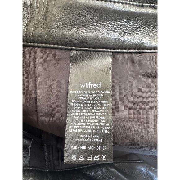 Wilfred Pants Womens Size 0 High Rise Vegan Leather Straight Leg Faux PU Aritzia - Picture 5 of 10